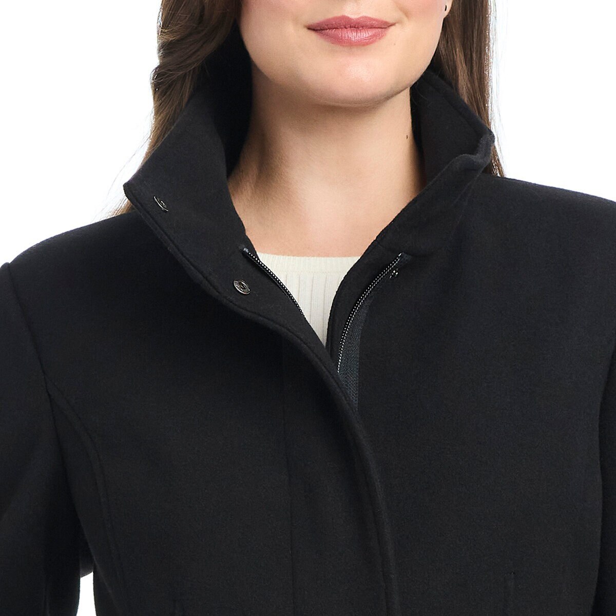 Vince Camuto Abrigo para Dama Negro Extra Grande Vince Camuto Abrigo para Dama Negro Extra Grande