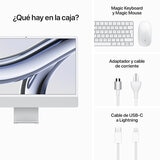 Apple iMac 24" 512GB 4.5K Chip M3 Plata CPU de 8 núcleos GPU de 10 núcleos 