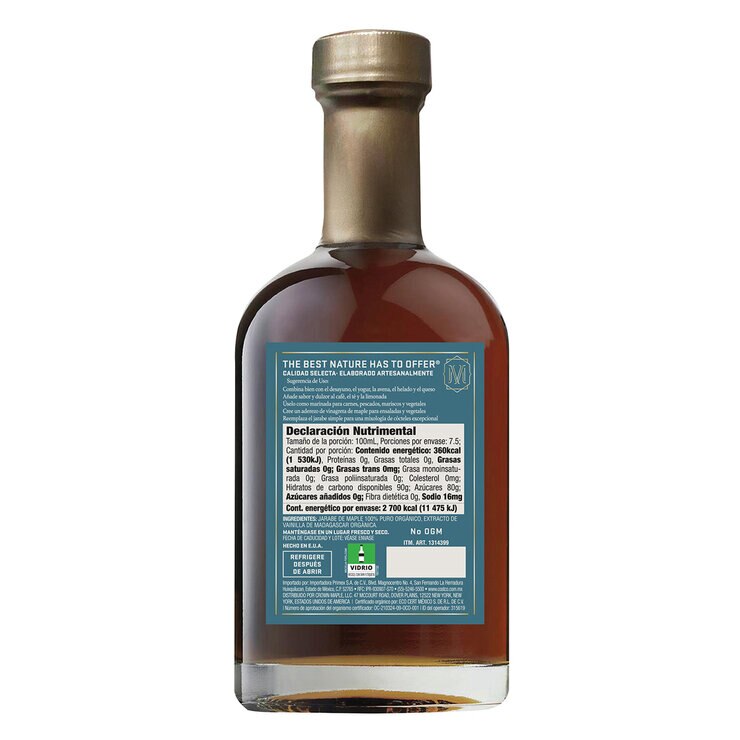 The Crown Jarabe de Maple Orgánico con Vainilla de Madagascar 750 ml