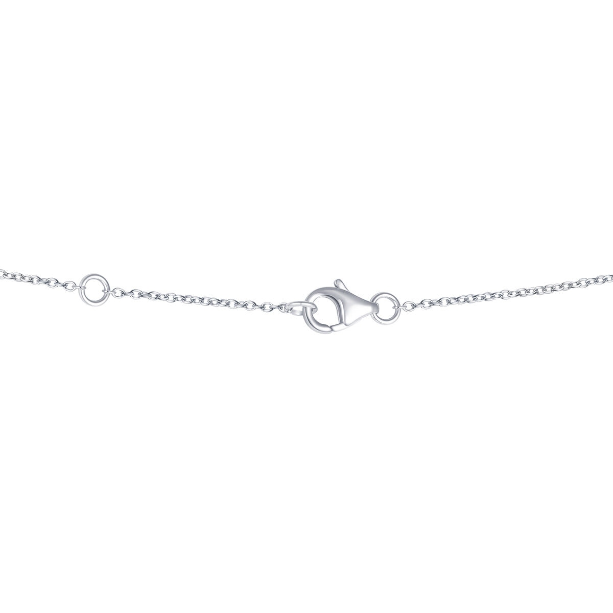 Collar de Diamantes 0.18ctw, con Dije de 'XO', Oro Blanco 14K Collar de Diamantes 0.18ctw, con Dije de 'XO', Oro Blanco 14K