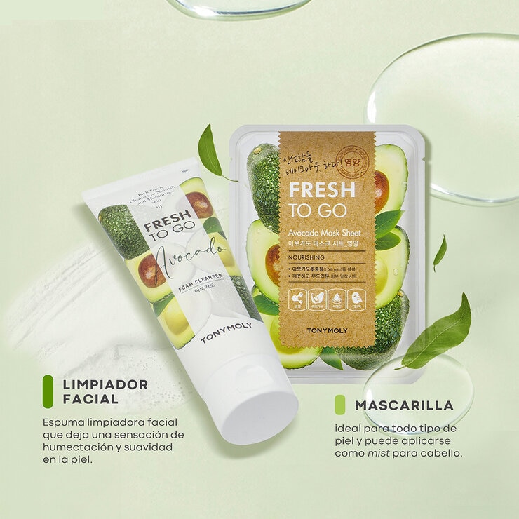 Tony Moly Fresh To Go Avocado Cleanser y Mascarilla 2 pzas