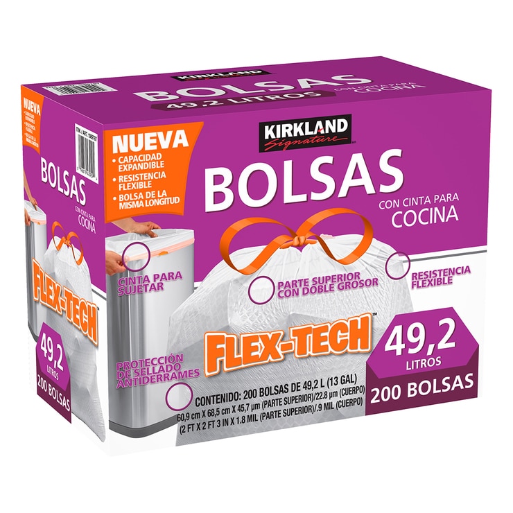 Kirkland Signature Bolsas Para Basura De Plastico Con Cinta 200