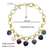 Mayfer, Collar Eslabones, con Piedras Naturales
