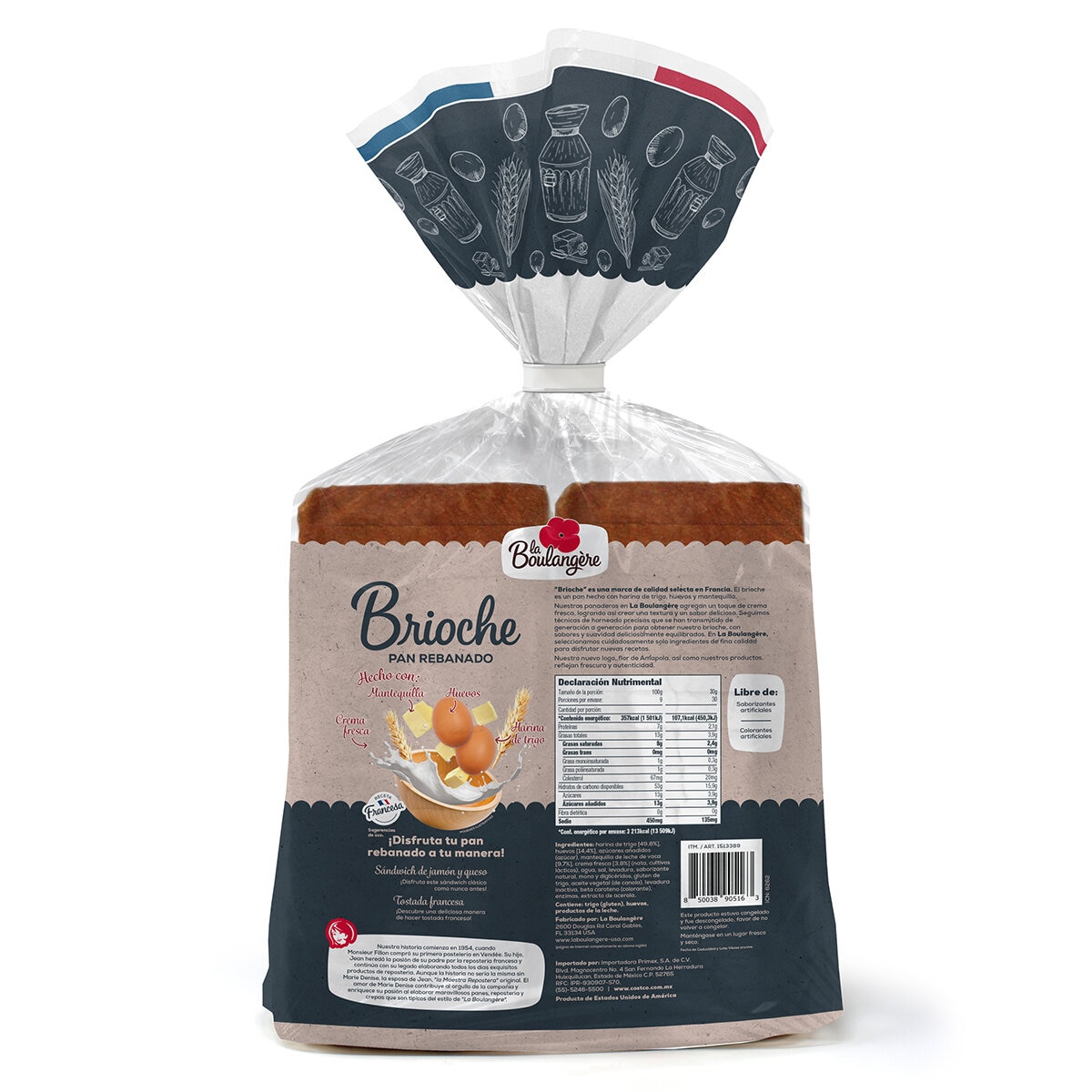 La Boulangere Pan Brioche Rebanado 900 g