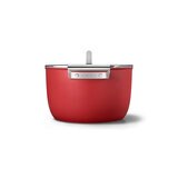 Smeg Olla de 26cm con Tapa de Cristal rojo