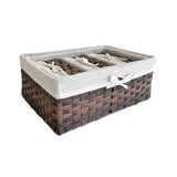 Baum Essex Juego de 5 Cestos Rectangulares de Mimbre Sintetico con Forro Cafe