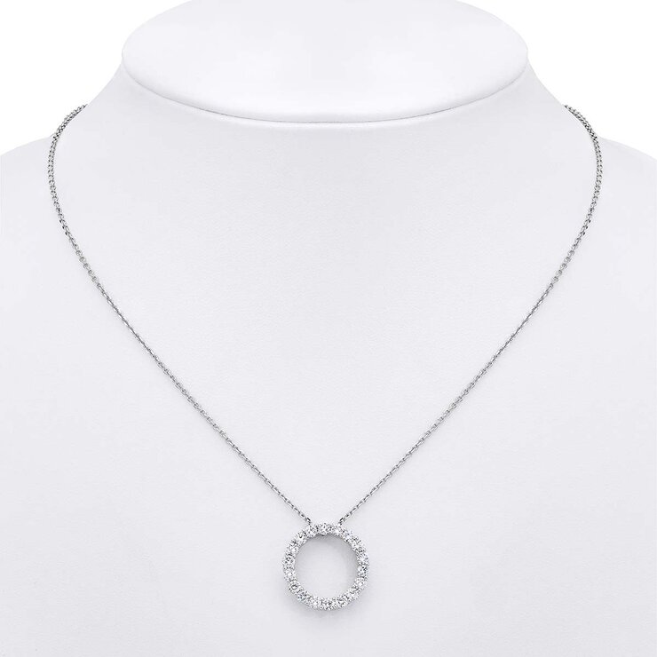 1.50ctw, Collar de Diamantes, Oro Blanco de 14K