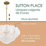 Empire Lighting, Lámpara Colgante con Pantallas de Vidrio Modelo Sutton Empire Lighting, Lámpara Colgante con Pantallas de Vidrio Modelo Sutton