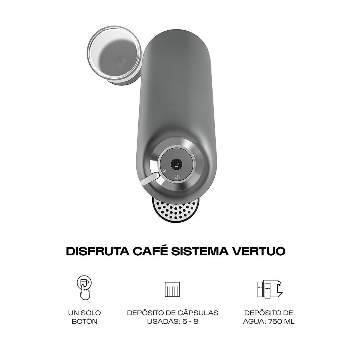Nespresso, Cafetera Vertuo Pop con Espumador de Leche y 50 Cápsulas Nespresso, Cafetera Vertuo Pop con Espumador de Leche y 50 Cápsulas