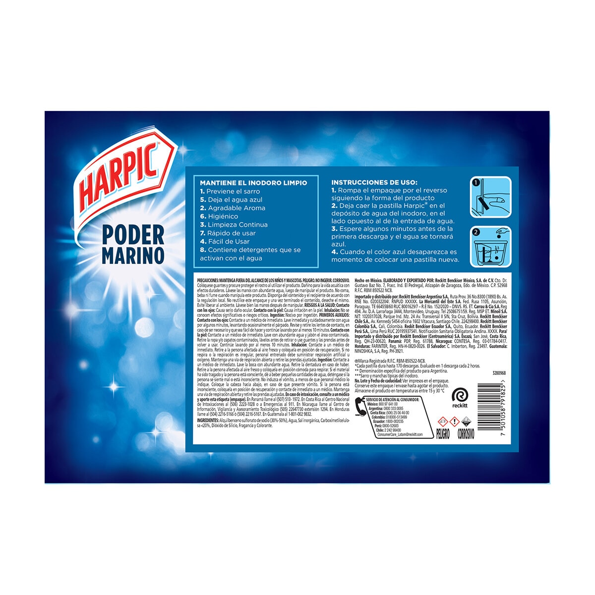 Harpic Power Ultra, Pastillas Desinfectantes para Tanque de Inodoro