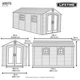 Lifetime, Cobertizo de 2.44m x 4.57 m Lifetime, Cobertizo de 2.44m x 4.57 m