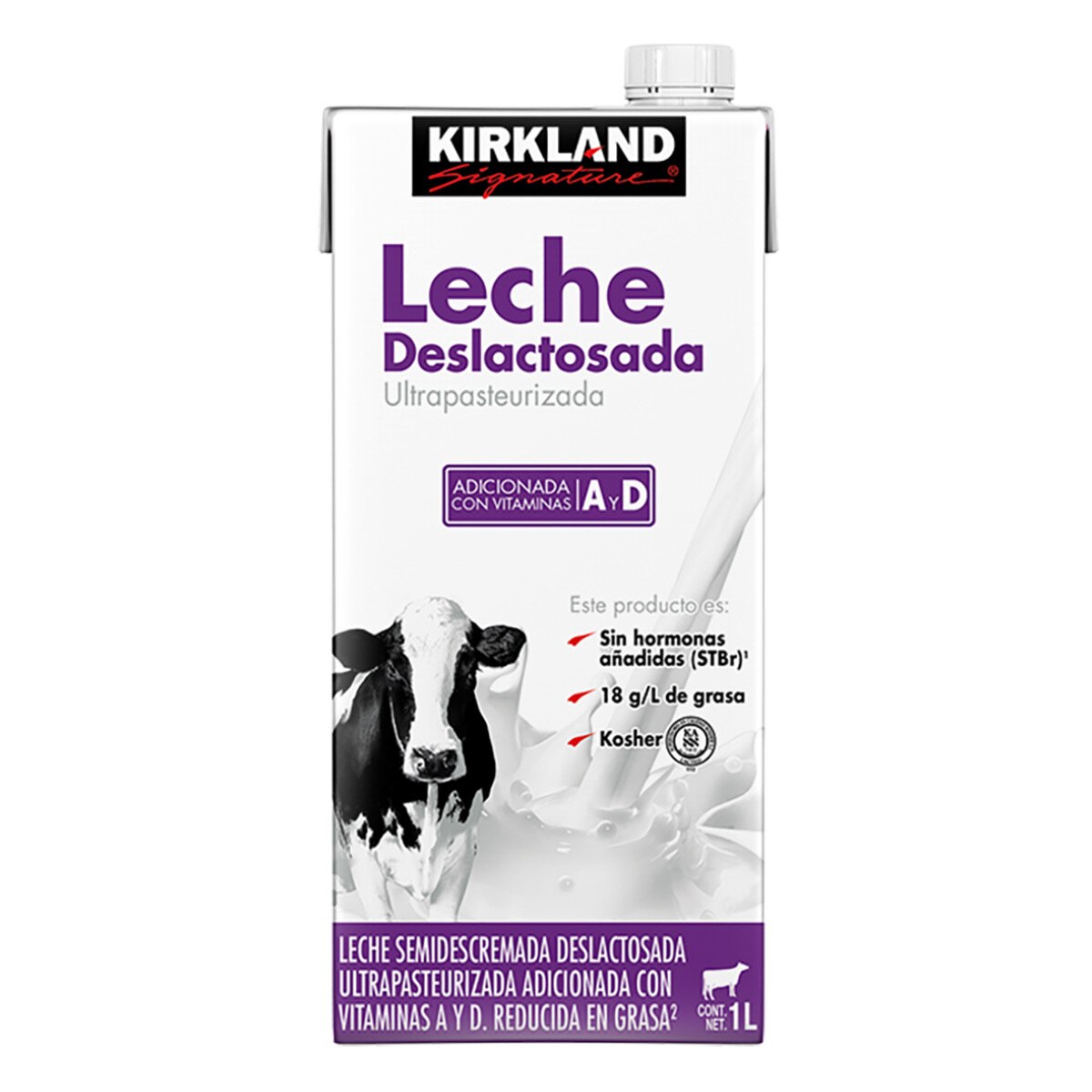 Kirkland Signature leche deslactosada 12 de 1L