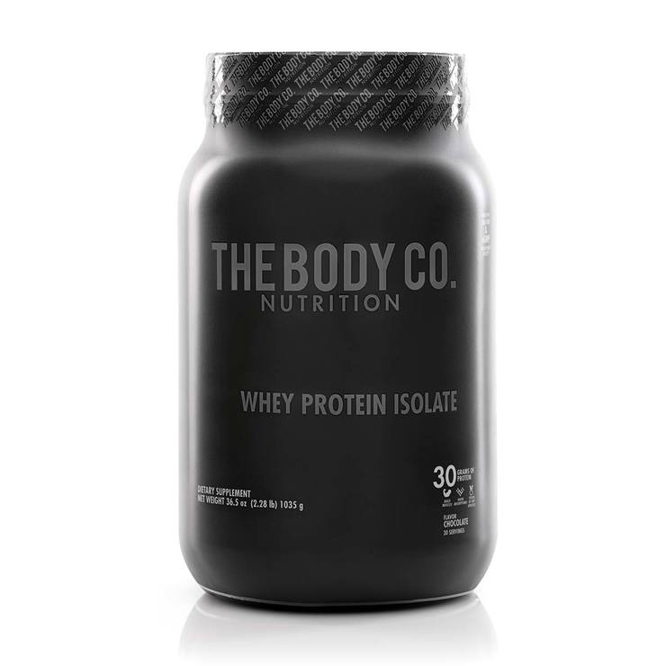 Proteína en Polvo Sabor Chocolate, The Body Co. Whey Isolate, 1035 g