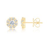 Aretes, 0.48ctw Diamantes, Oro Amarillo de 14K
