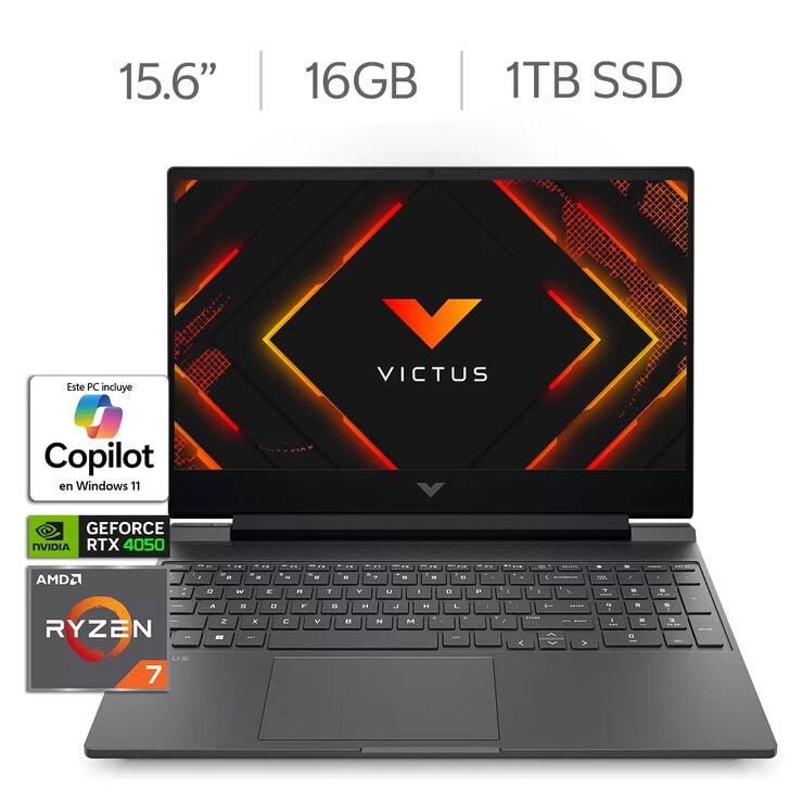 HP Victus Gaming 15-fb3703la Laptop 15.6" Full HD AMD Ryzen 7 16GB 1TB SSD + 12 Meses M365
