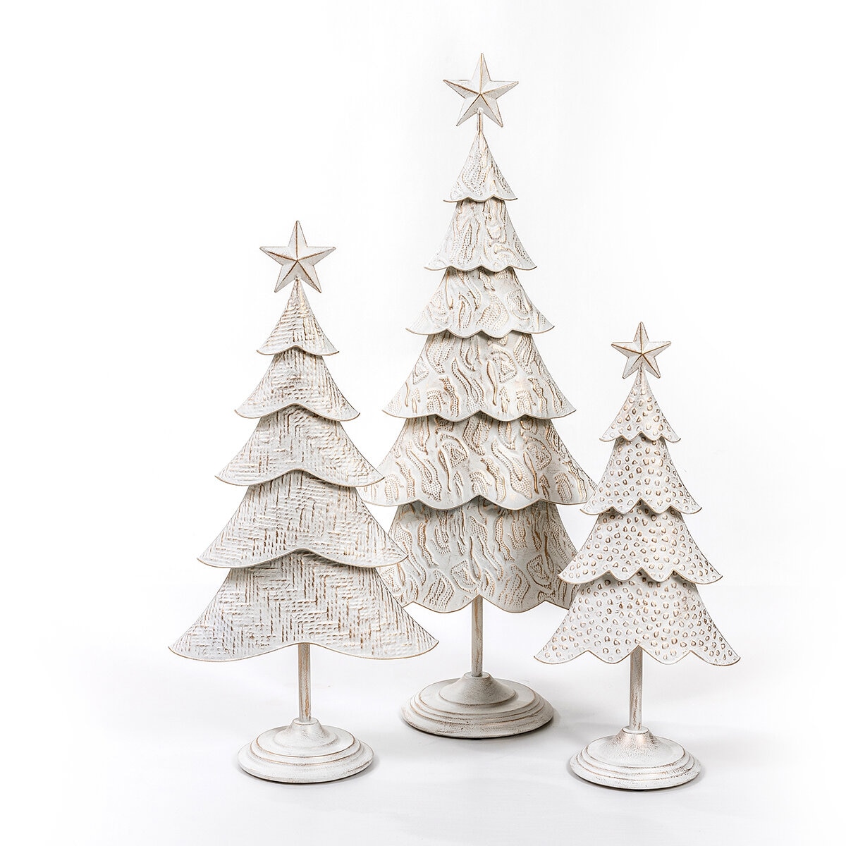 Árboles de Navidad de Metal 3 Piezas, Blancos
