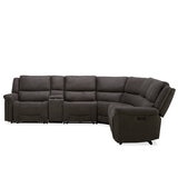 GilmanCreek Furniture, Sofá seccional de tela con 3 reclinables eléctricos y 3 reposacabezas eléctricos