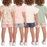 Pekkle Playera 4 piezas para Niños y Niñas Flor 3 Años