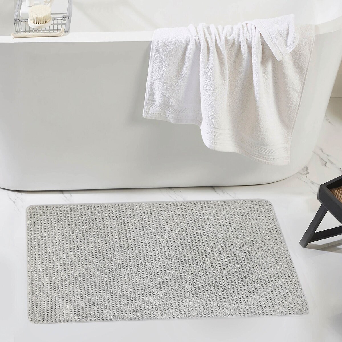 Mineral Spring Tapete de Algodón de Lujo para Baño Gris