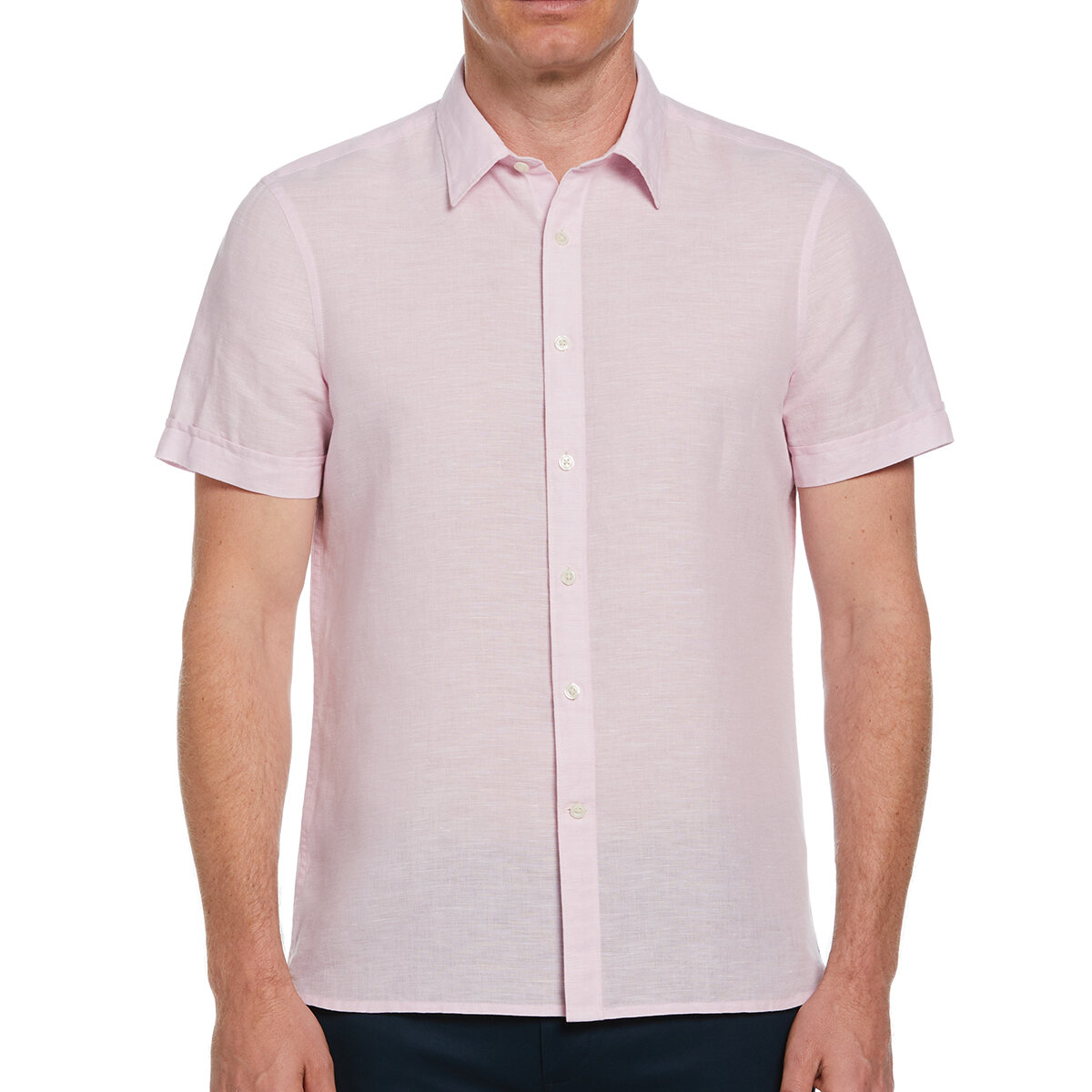 Perry Ellis Camisa para Caballero Rosa Mediana