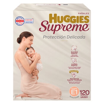 Huggies Supreme Platino Pañales Etapa 1 Unisex 120 pzas