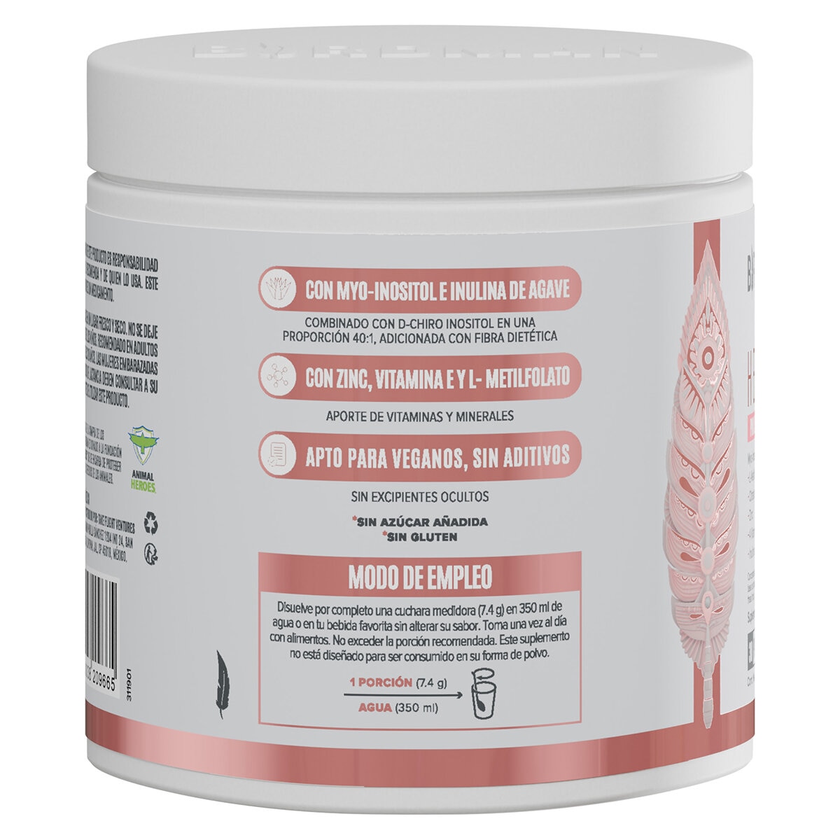 Birdman H Balance Inositol, Magnesio, L-Metilfolato en Polvo Sabor Limonada Rosa 244 gr Birdman H Balance Inositol, Magnesio, L-Metilfolato en Polvo Sabor Limonada Rosa 244 gr
