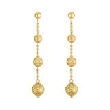 Aretes, Colgantes de Cuentas, Oro Amarillo 14K Aretes, Colgantes de Cuentas, Oro Amarillo 14K