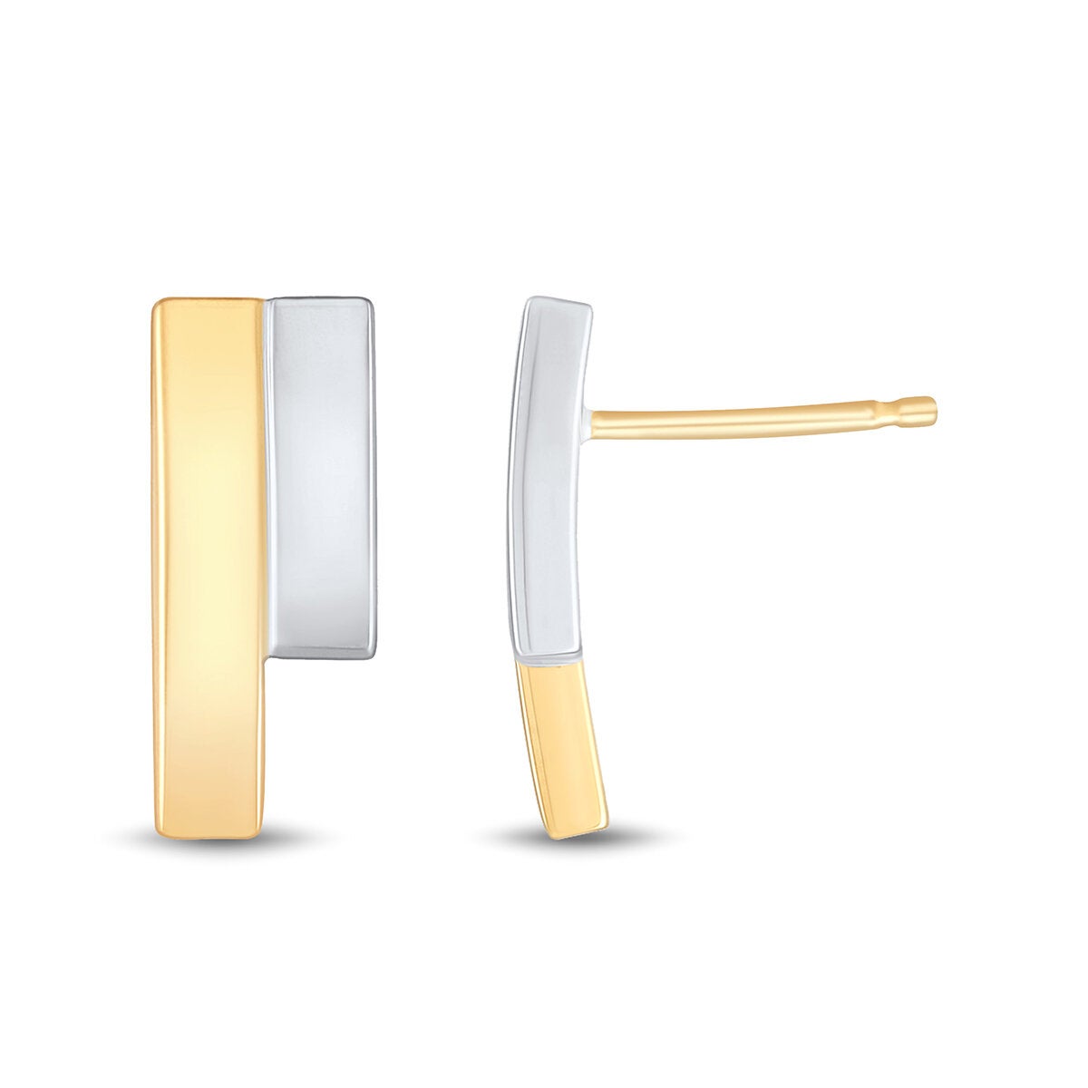 Aretes, Dos Tonos, Oro 14K Aretes, Dos Tonos, Oro 14K