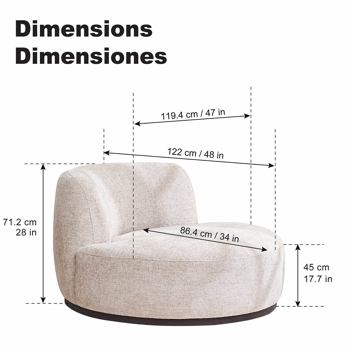 Lounge & Co. Silla de Acento Giratoria