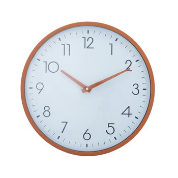 Amoreto Reloj de Pared con Marco y Manecillas Color Cobre