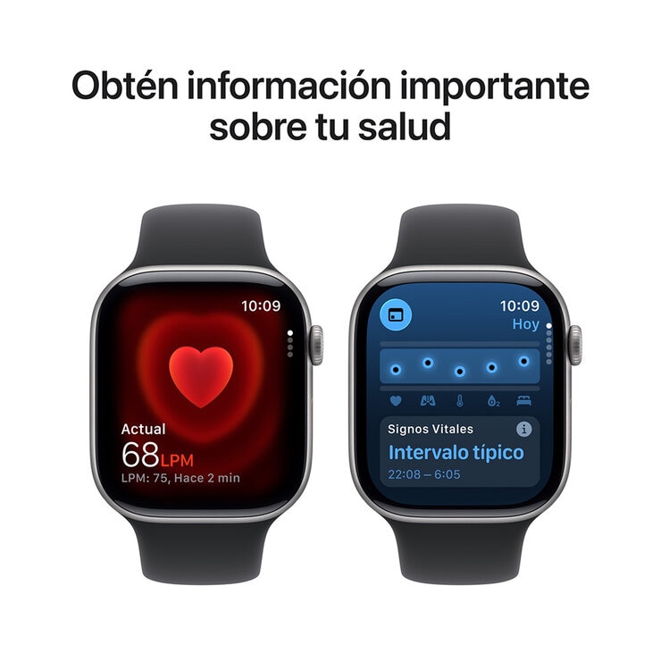Apple Watch Series 11 (GPS) 46mm Aluminio Gris Espacial + Correa Deportiva Negra - Talla M/L
