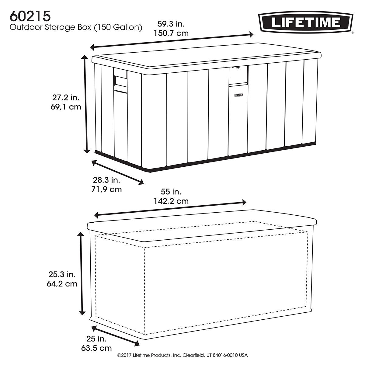 Lifetime, Caja de Almacenamiento de 568 L