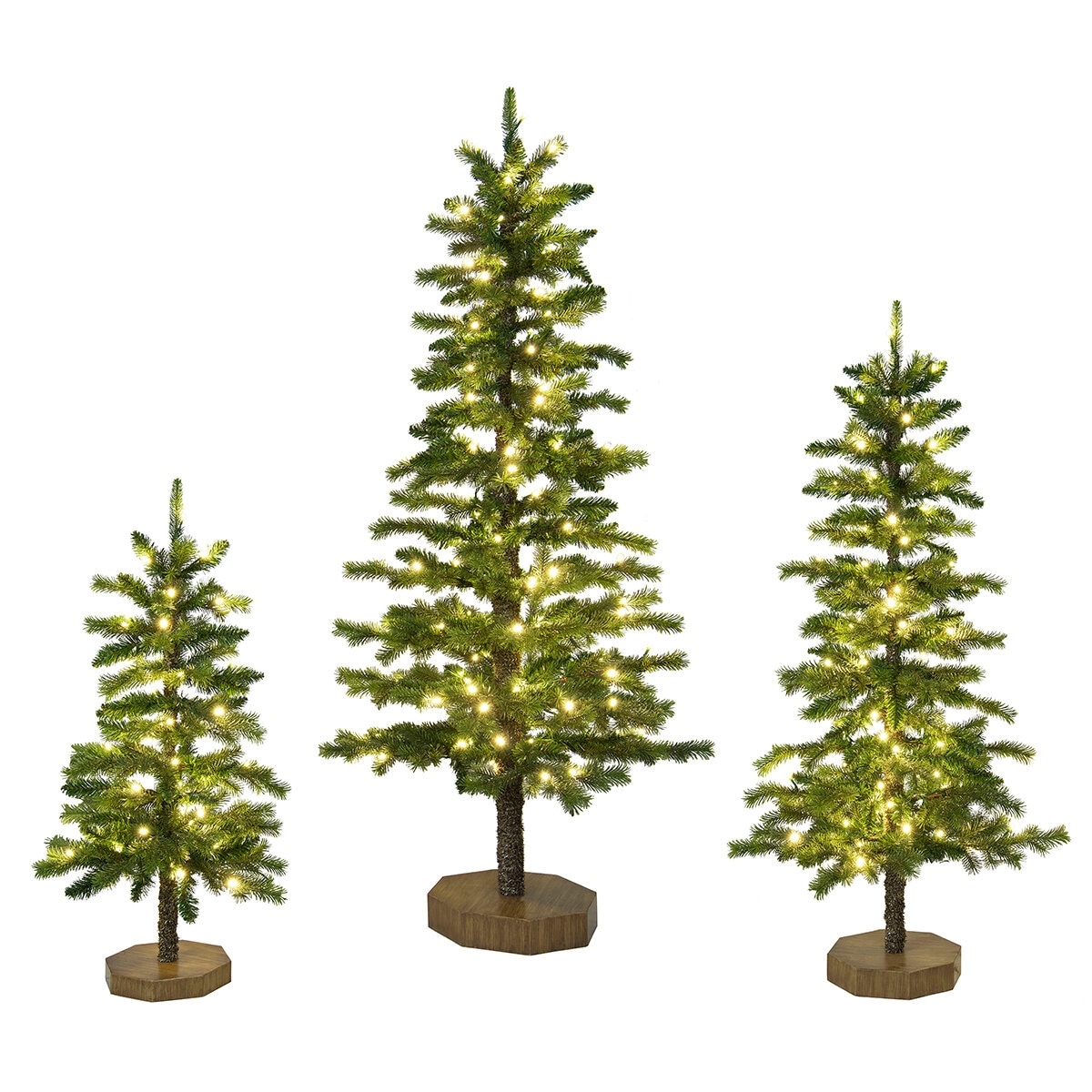 Árboles Iluminados con 240 Luces LED Juego de 3 Pzas.