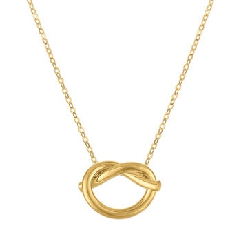 Collar con Dije de Nudo, Oro Amarillo 14K