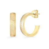 Aretes 'C', Oro Amarillo 14K Aretes 'C', Oro Amarillo 14K