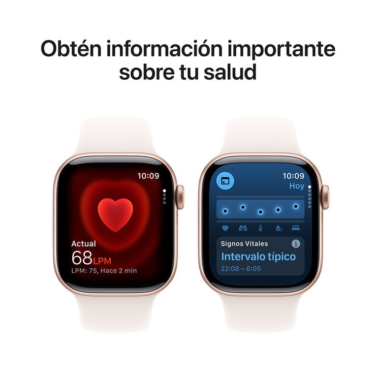 Apple Watch Series 11 (GPS + Celular) 42mm Aluminio Oro Rosa + Correa Deportiva Rubor Claro - Talla S/M