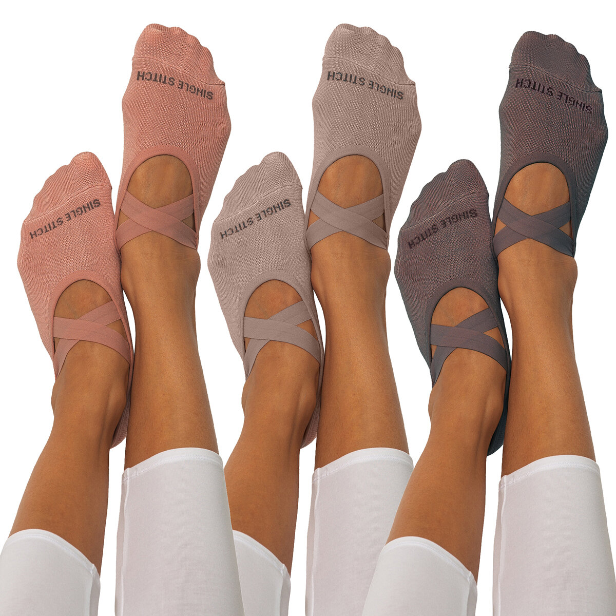 Single Stitch Calcetines para Yoga / Pilates / Barre para Dama 3 piezas Varios Colores Single Stitch Calcetines para Yoga / Pilates / Barre para Dama 3 piezas Varios Colores