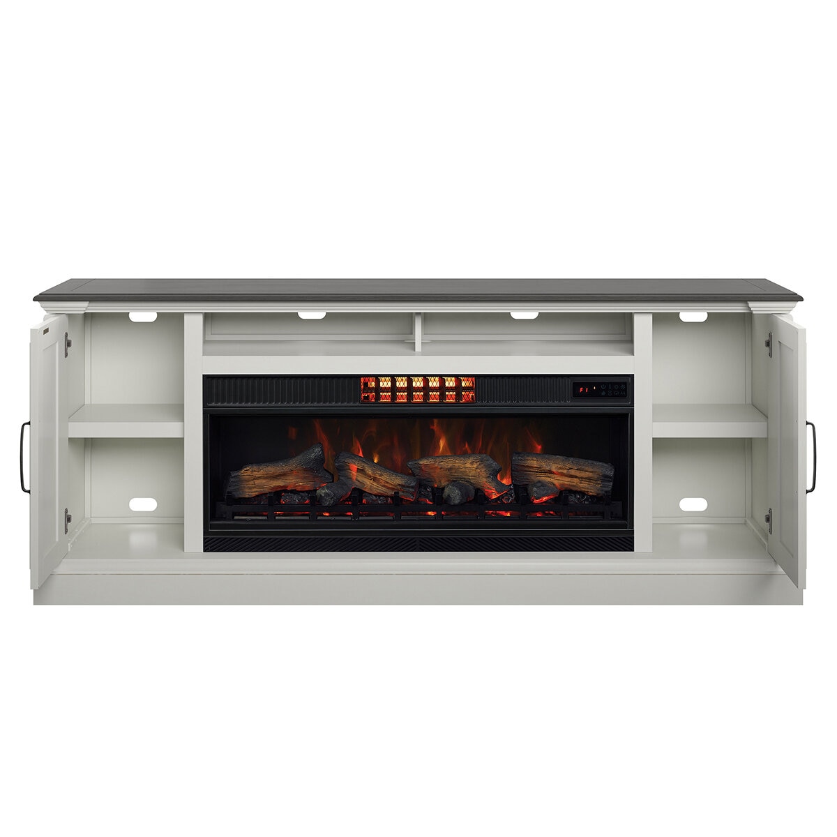 Tresanti, Consola de TV Eloise con Chimenea Eléctrica y Ventilador 2 en 1