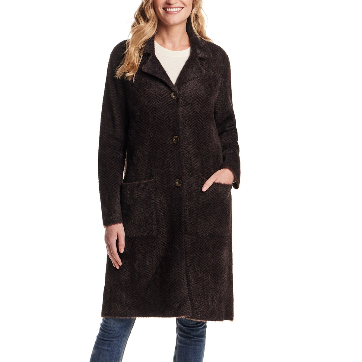 Weatherproof Vintage Suéter para Dama Chocolate EE Grande