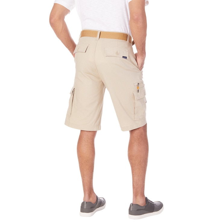 Wearfirst, Shorts tipo Cargo con Cinturón para Caballero, Caqui, 36