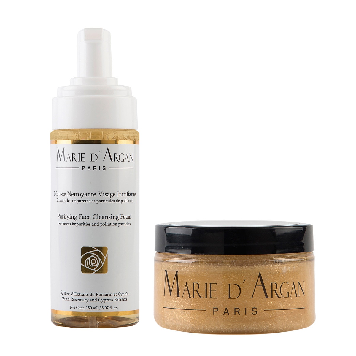 1 Espuma Astringente Dermolimpiadora + 1 Exfoliante de Champagne Facial, Marie D'Argan