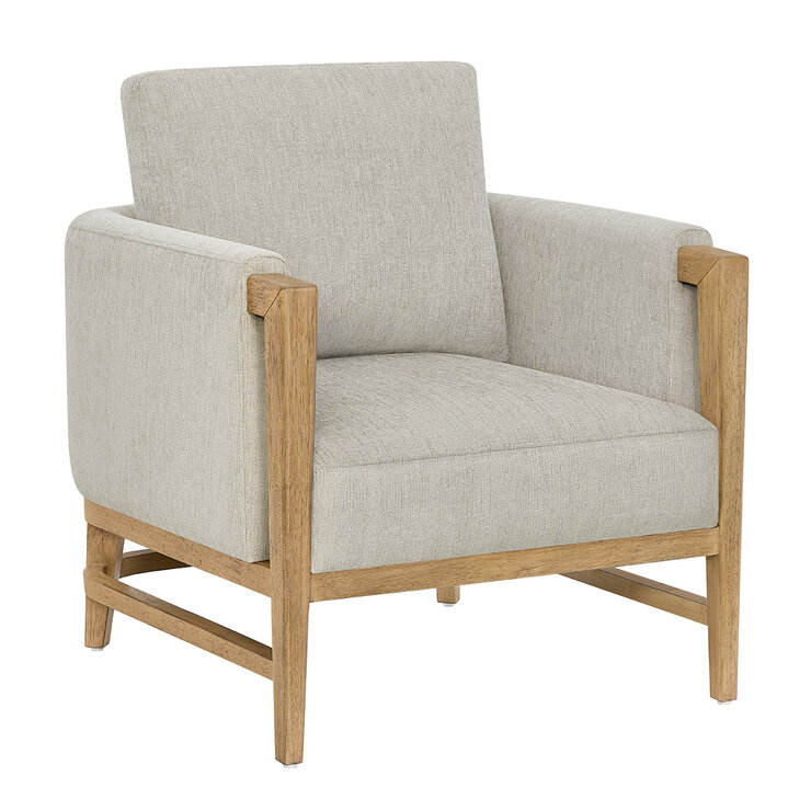Thomasville, Sillón de Tela con Detalles de Madera