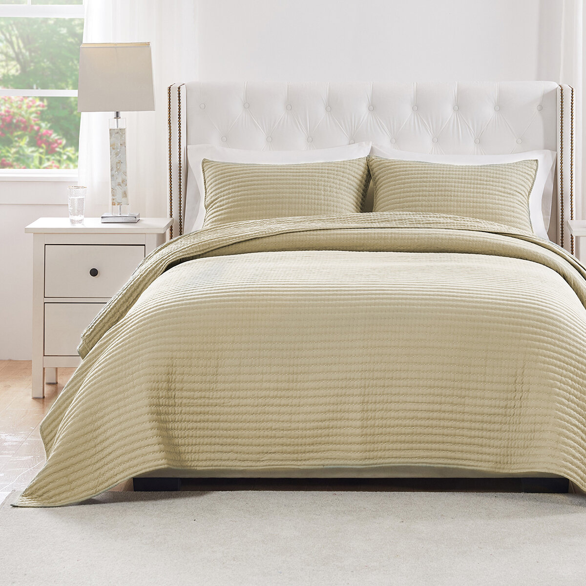 Greenland Home Fashions Juego de Cama Tamaño Matrimonial/Queen 3 piezas Breige