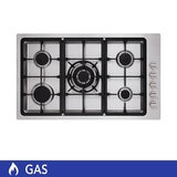 Whirlpool parilla de gas 5 quemadores 36""