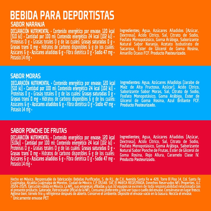 Gatorade Sabores Surtidos 15 pzas de 500 ml