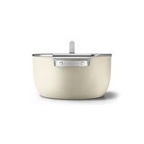 Smeg Olla de 26cm con Tapa de Cristal blanco