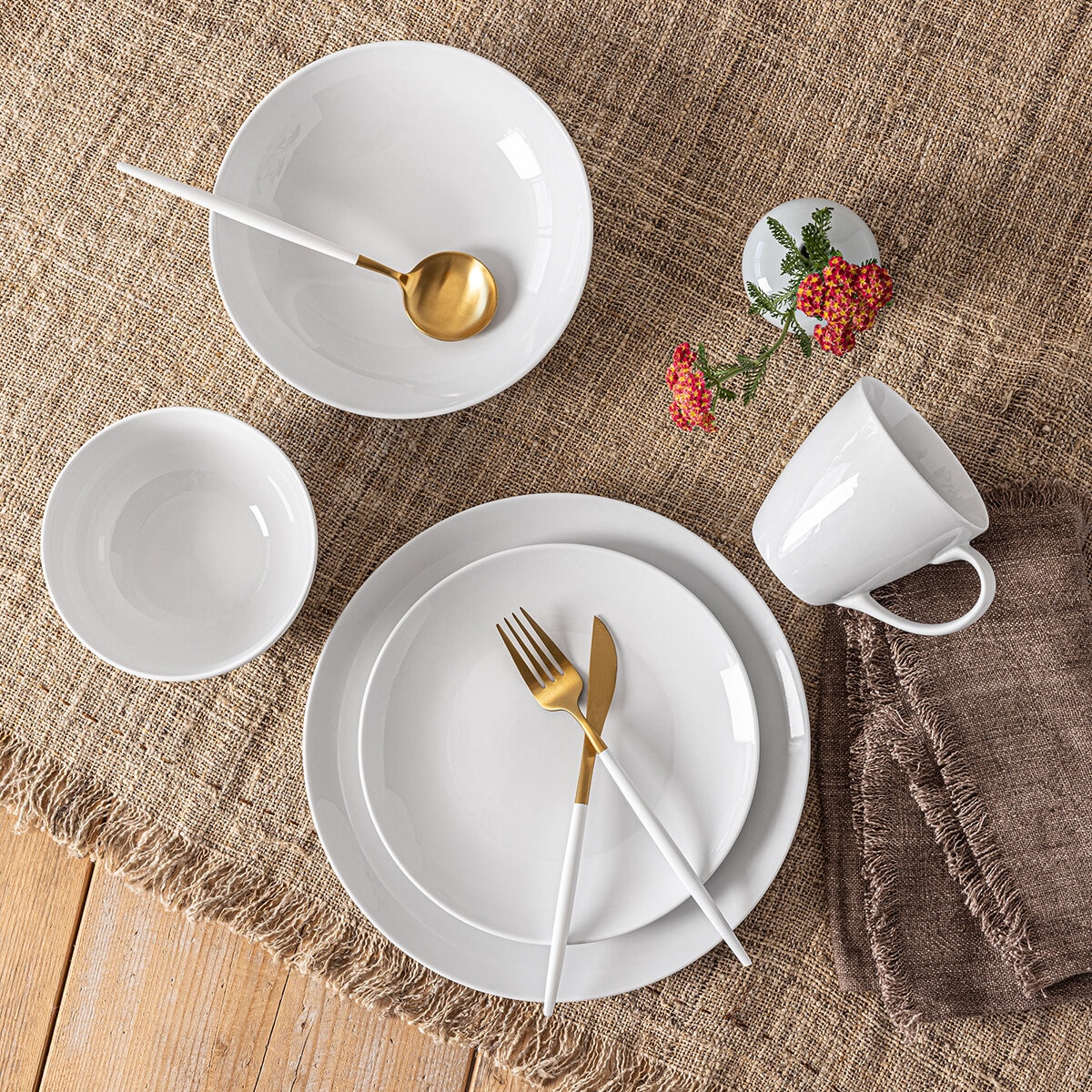 Over & Back Juego de Vajilla de Porcelana 20 Piezas