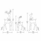 Familia de Ciervos con Luces Parpadeantes, 3 Pzas. Familia de Ciervos con Luces Parpadeantes, 3 Pzas.