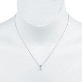 0.14ctw, Collar de Diamantes, Corte Redondo, Oro Blanco de 14kt