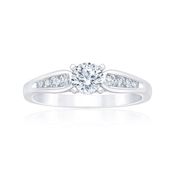 Anillo de Compromiso, .75ctw Diamantes, Oro Blanco 14K Anillo de Compromiso, .75ctw Diamantes, Oro Blanco 14K
